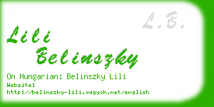 lili belinszky business card